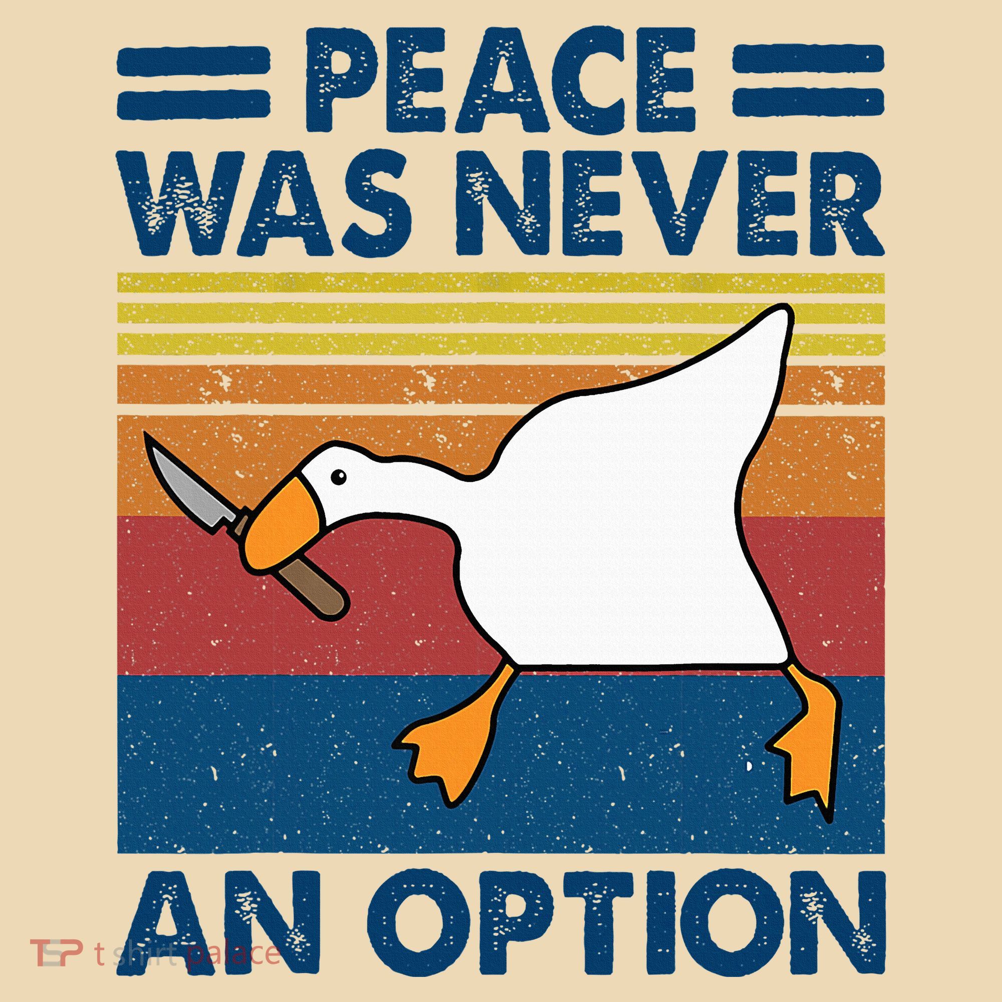 Murder Duck Peace Was Never An Option Duck With Knife Meme Tote Bag