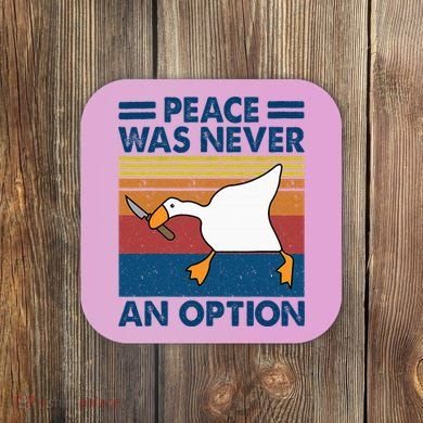 Murder Duck Peace Was Never An Option Duck With Knife Meme Coaster