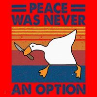 Murder Duck Peace Was Never An Option Duck With Knife Meme Santa Hat thumb 1