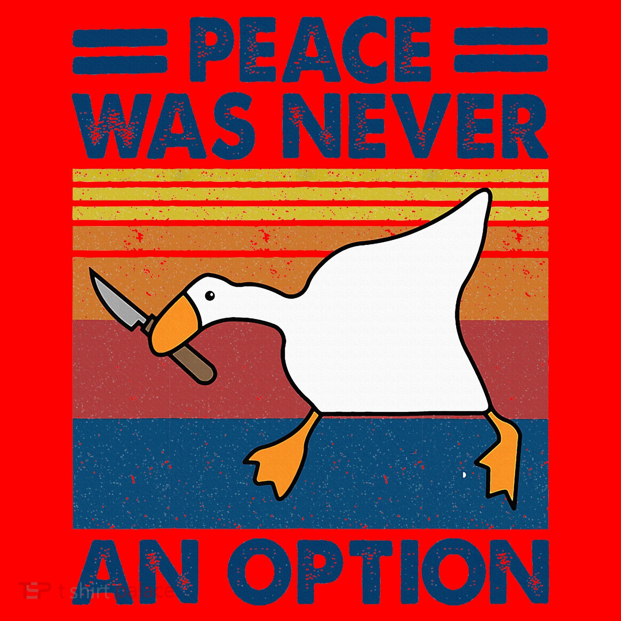 Murder Duck Peace Was Never An Option Duck With Knife Meme Santa Hat