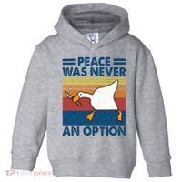 Murder Duck Peace Was Never An Option Duck With Knife Meme Toddler Hoodie thumb 0