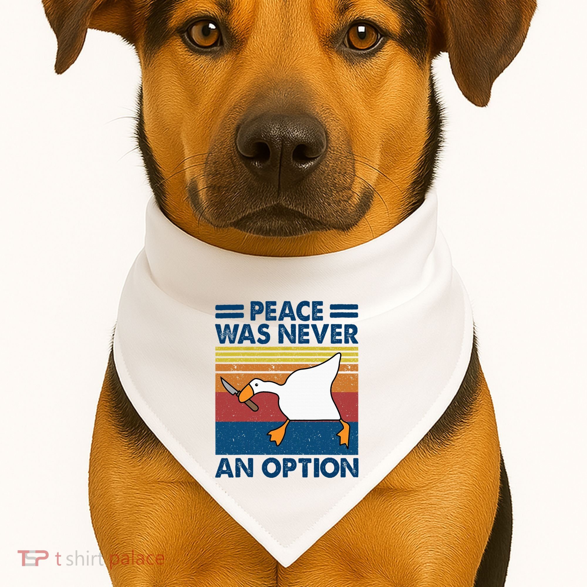 Murder Duck Peace Was Never An Option Duck With Knife Meme USA-Made Doggie Bandana