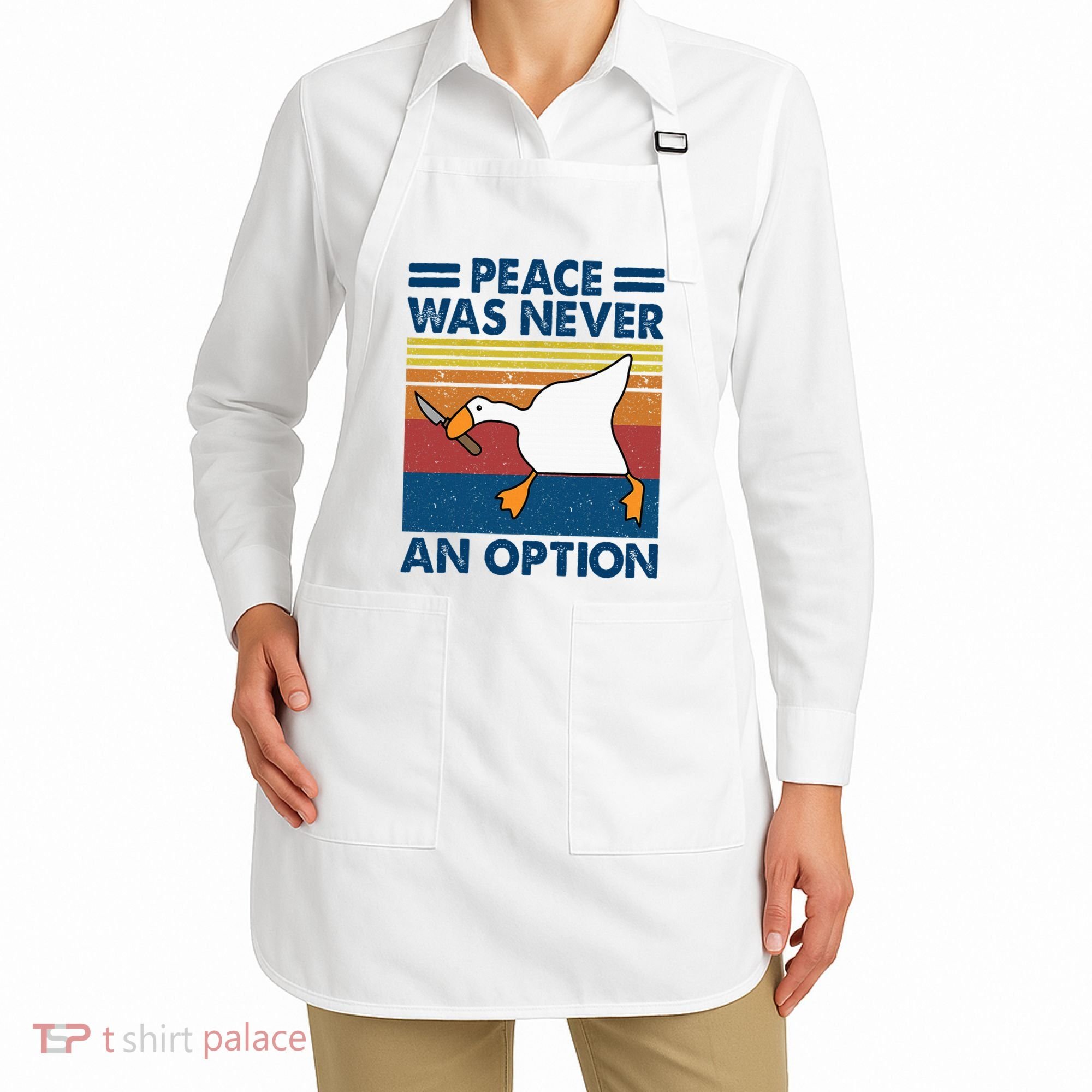 Murder Duck Peace Was Never An Option Duck With Knife Meme Apron