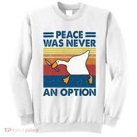 Murder Duck Peace Was Never An Option Duck With Knife Meme Sweatshirt thumb 0