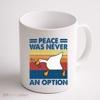 Murder Duck Peace Was Never An Option Duck With Knife Meme Coffee Mug thumb 1