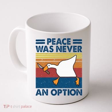 Murder Duck Peace Was Never An Option Duck With Knife Meme Coffee Mug