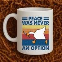 Murder Duck Peace Was Never An Option Duck With Knife Meme Coffee Mug thumb 2