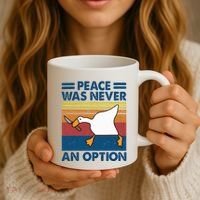 Murder Duck Peace Was Never An Option Duck With Knife Meme Coffee Mug thumb 3