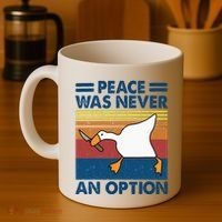 Murder Duck Peace Was Never An Option Duck With Knife Meme Coffee Mug thumb 4