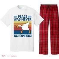 Murder Duck Peace Was Never An Option Duck With Knife Meme Pajama Set thumb 0
