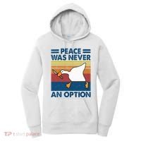 Murder Duck Peace Was Never An Option Duck With Knife Meme Women's Hoodie thumb 0