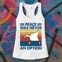 Murder Duck Peace Was Never An Option Duck With Knife Meme Women's Tank Top thumb 3