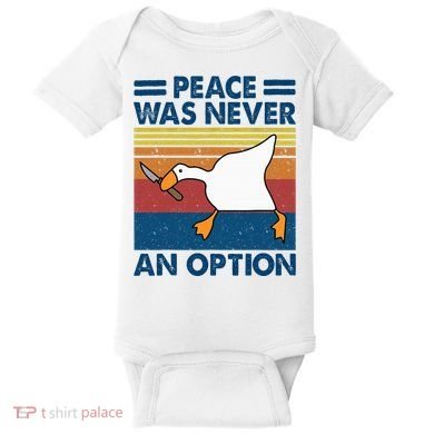 Murder Duck Peace Was Never An Option Duck With Knife Meme Baby Bodysuit