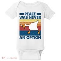 Murder Duck Peace Was Never An Option Duck With Knife Meme Baby Bodysuit thumb 0