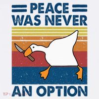 Murder Duck Peace Was Never An Option Duck With Knife Meme Hat thumb 2