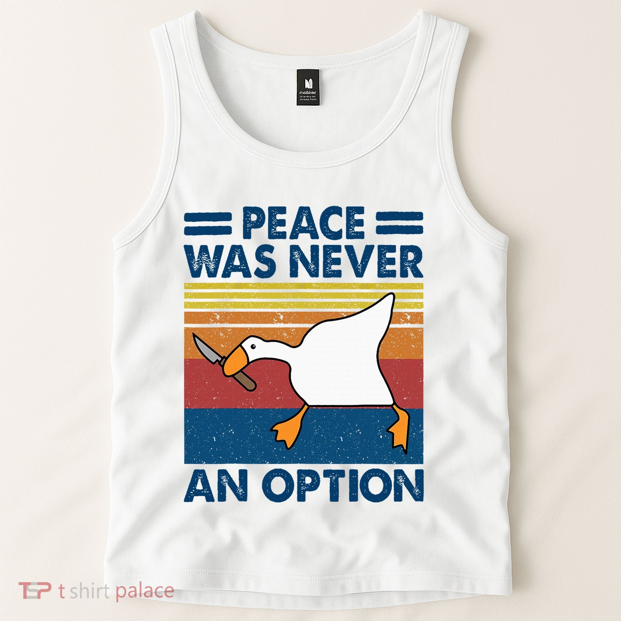 Murder Duck Peace Was Never An Option Duck With Knife Meme Tank Top