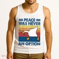 Murder Duck Peace Was Never An Option Duck With Knife Meme Tank Top thumb 3