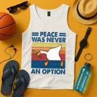 Murder Duck Peace Was Never An Option Duck With Knife Meme Tank Top thumb 4