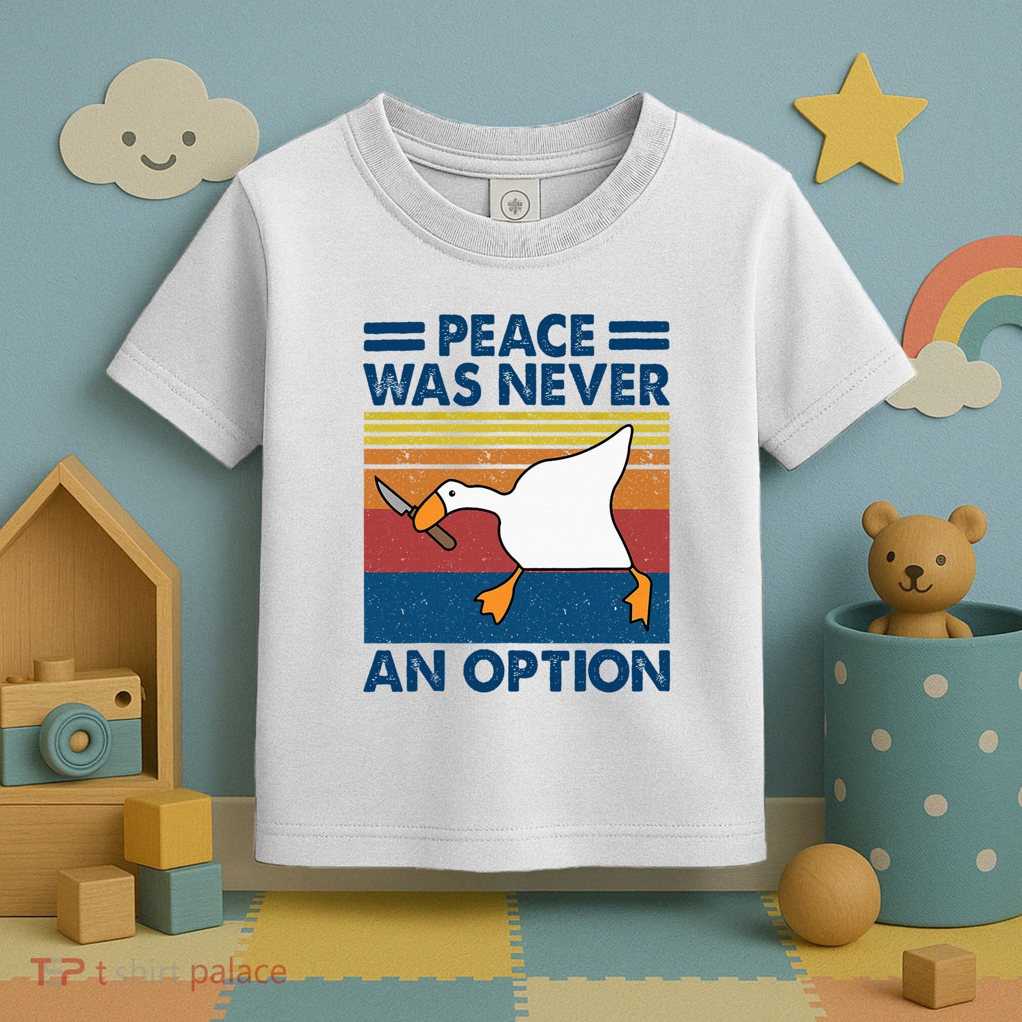 Murder Duck Peace Was Never An Option Duck With Knife Meme Toddler T-Shirt