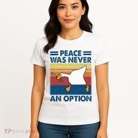 Murder Duck Peace Was Never An Option Duck With Knife Meme Women's T-Shirt thumb 4