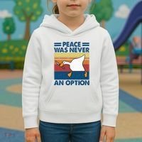 Murder Duck Peace Was Never An Option Duck With Knife Meme Kids Hoodie thumb 3