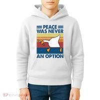 Murder Duck Peace Was Never An Option Duck With Knife Meme Kids Hoodie thumb 4