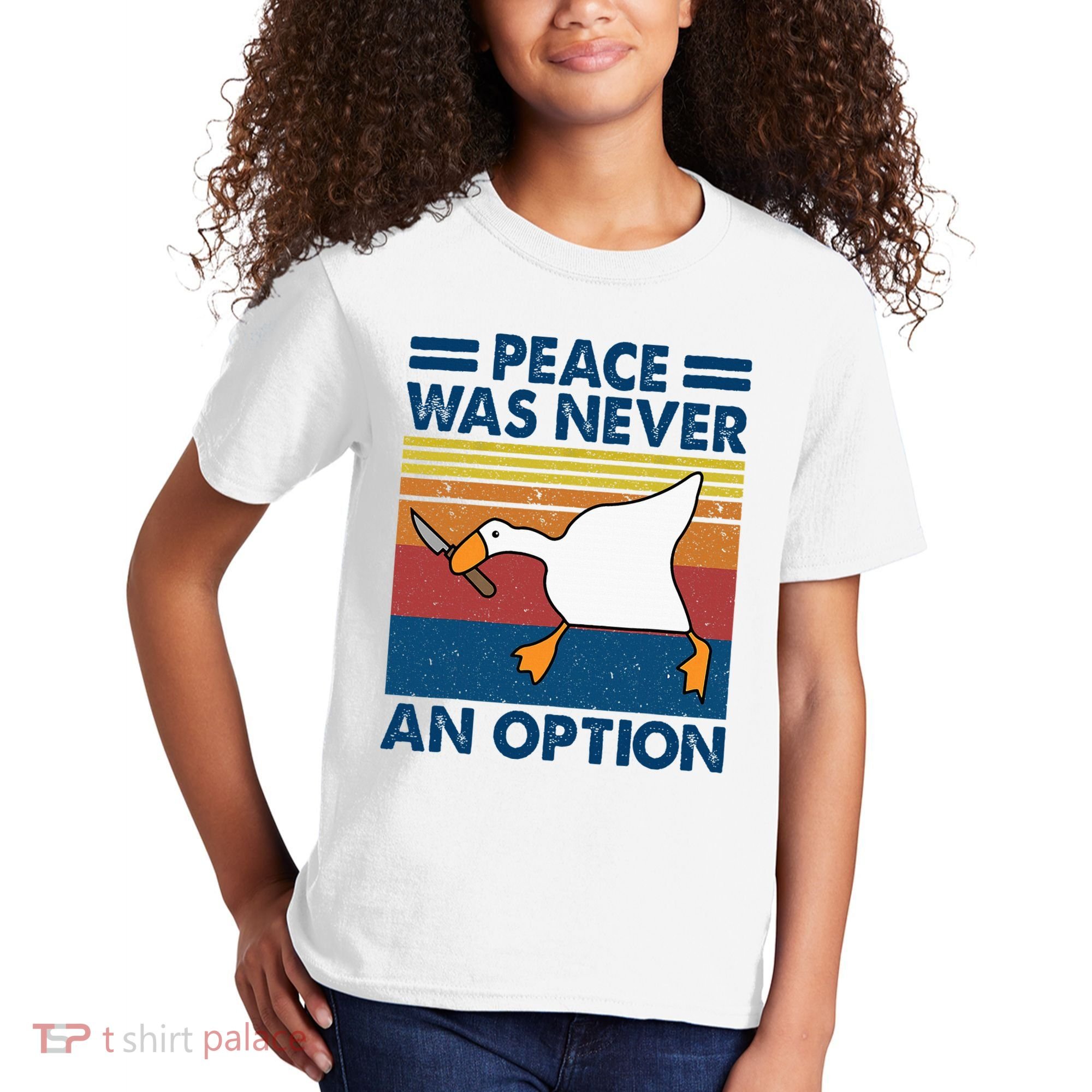 Murder Duck Peace Was Never An Option Duck With Knife Meme Kids T-Shirt