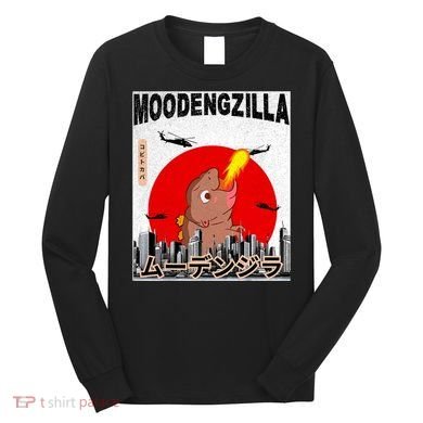 Moo Deng Pygmy Hippopotamus Funny Moodengzilla Long Sleeve Shirt