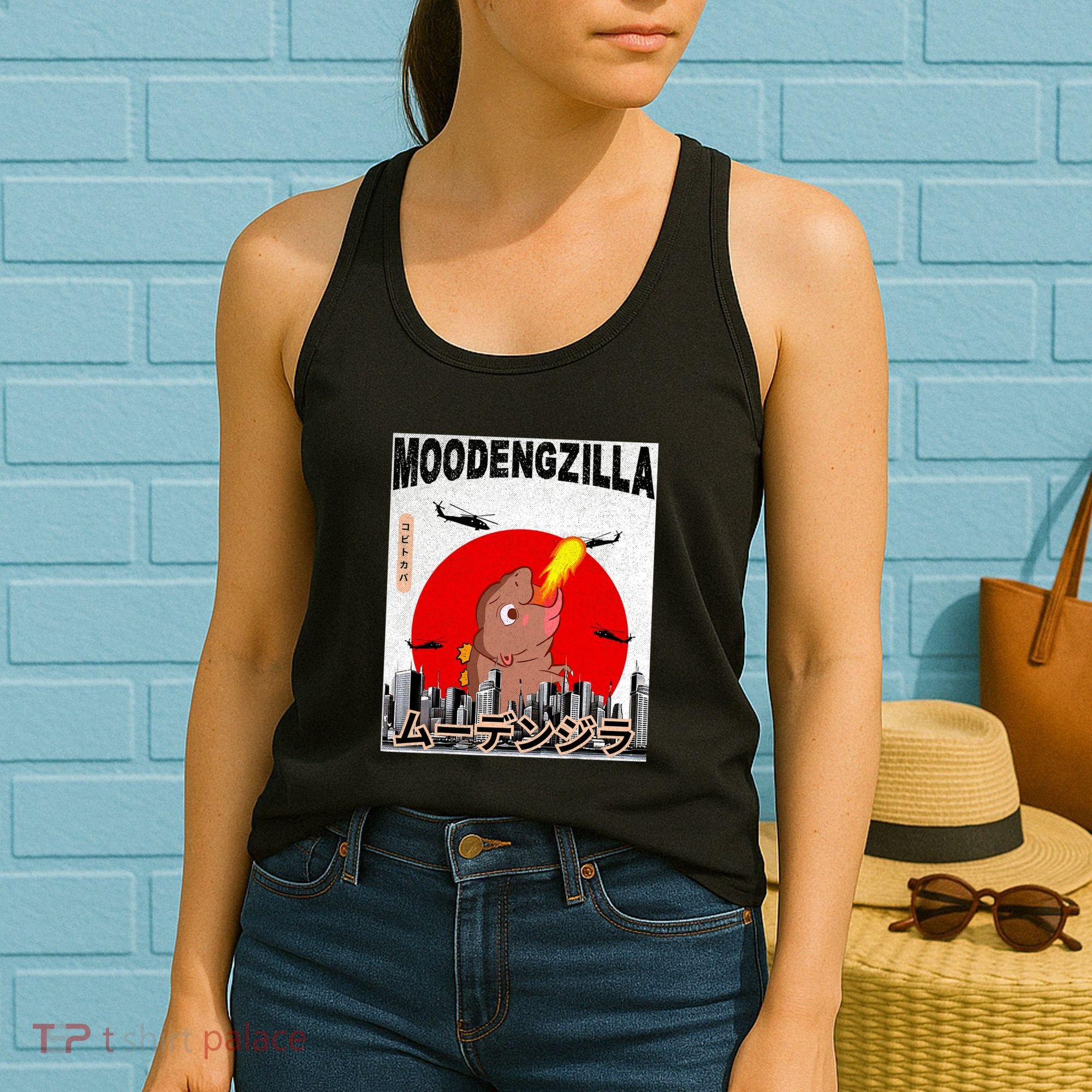 Moo Deng Pygmy Hippopotamus Funny Moodengzilla Women's Tank Top