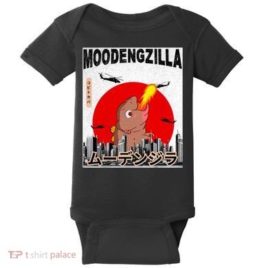 Moo Deng Pygmy Hippopotamus Funny Moodengzilla Baby Bodysuit