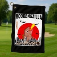 Moo Deng Pygmy Hippopotamus Funny Moodengzilla Golf Towel thumb 1