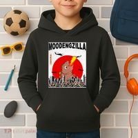 Moo Deng Pygmy Hippopotamus Funny Moodengzilla Kids Hoodie thumb 2