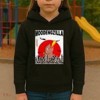 Moo Deng Pygmy Hippopotamus Funny Moodengzilla Kids Hoodie thumb 3