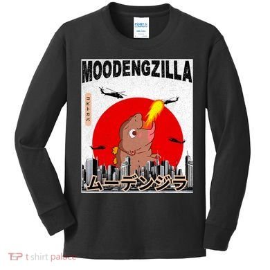 Moo Deng Pygmy Hippopotamus Funny Moodengzilla Kids Long Sleeve Shirt