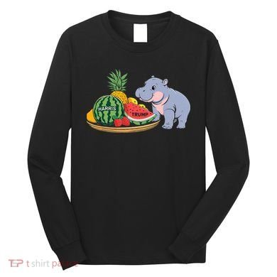 Moo Deng Predicts Donald Trump Will Win Us Election Long Sleeve Shirt