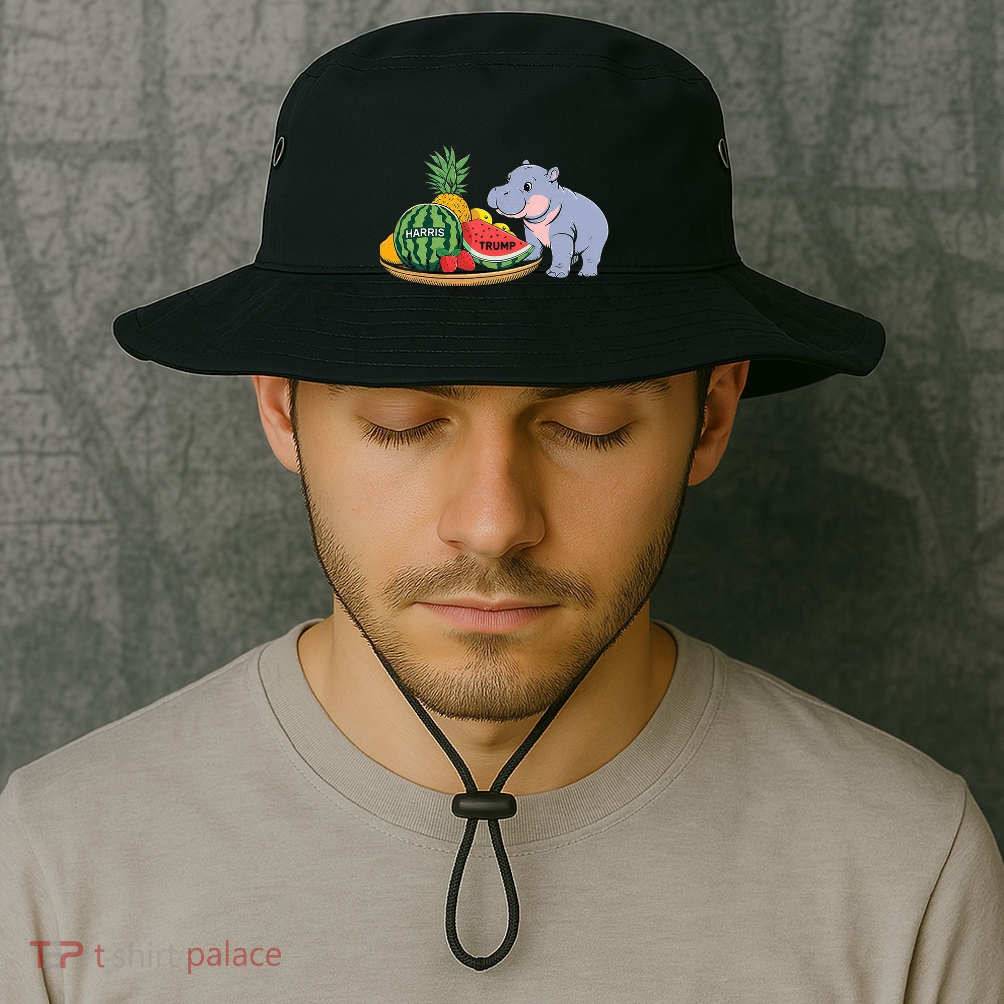Moo Deng Predicts Donald Trump Will Win Us Election Bucket Hat