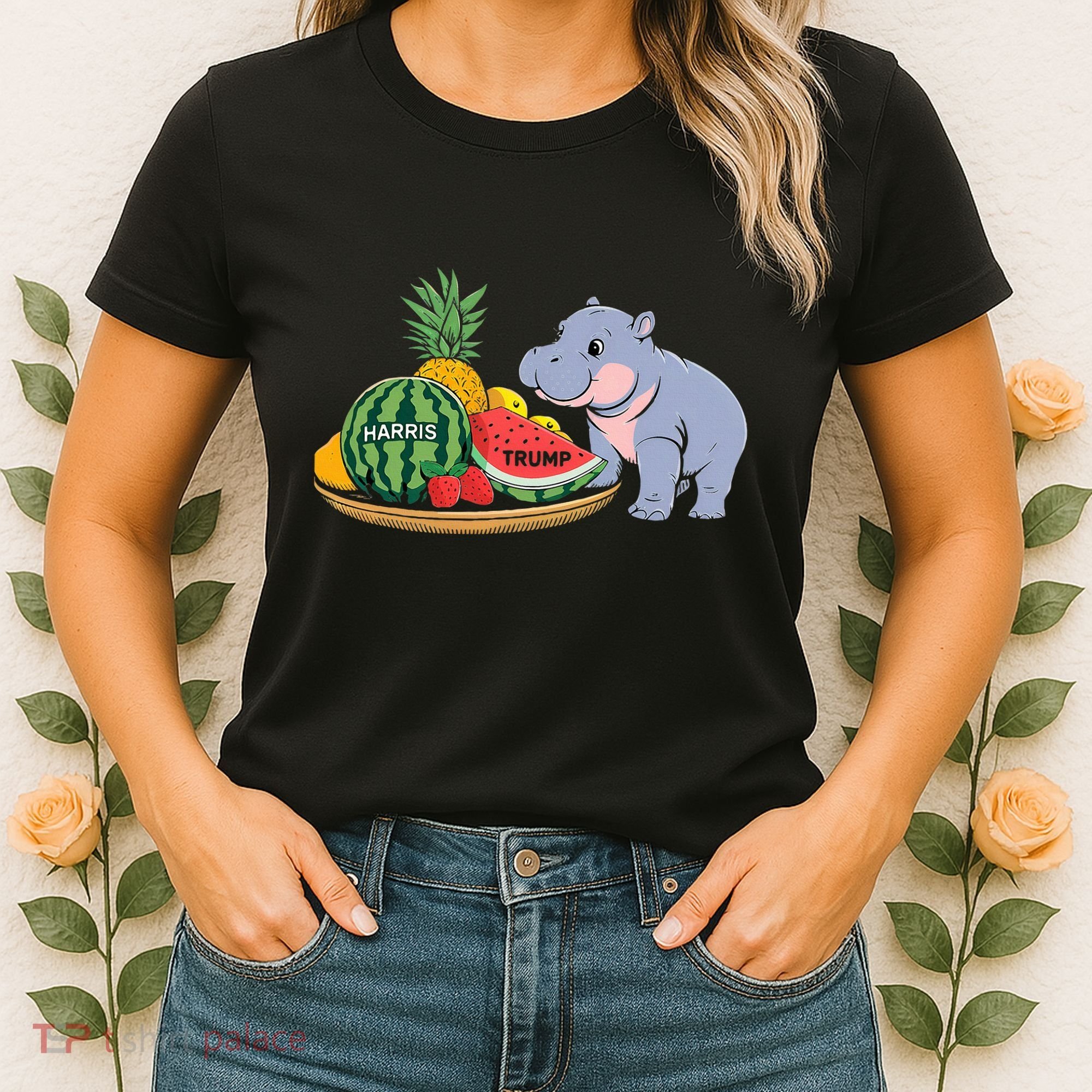 Moo Deng Predicts Donald Trump Will Win Us Election Women's T-Shirt