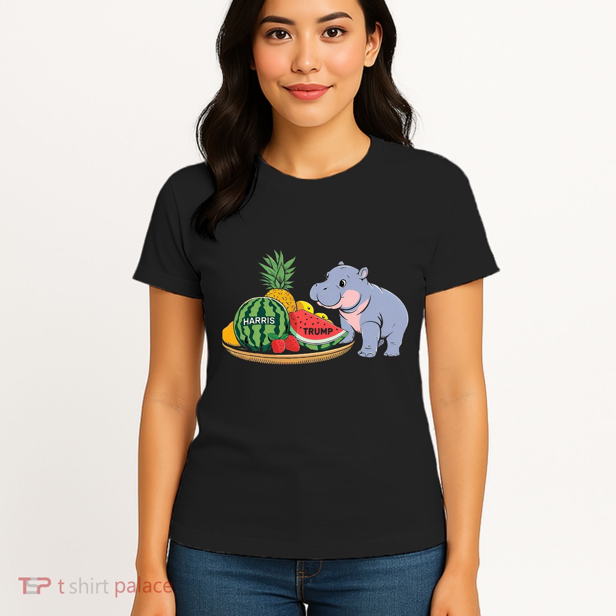 Moo Deng Predicts Donald Trump Will Win Us Election Women's T-Shirt