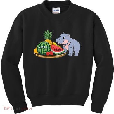 Moo Deng Predicts Donald Trump Will Win Us Election Kids Sweatshirt