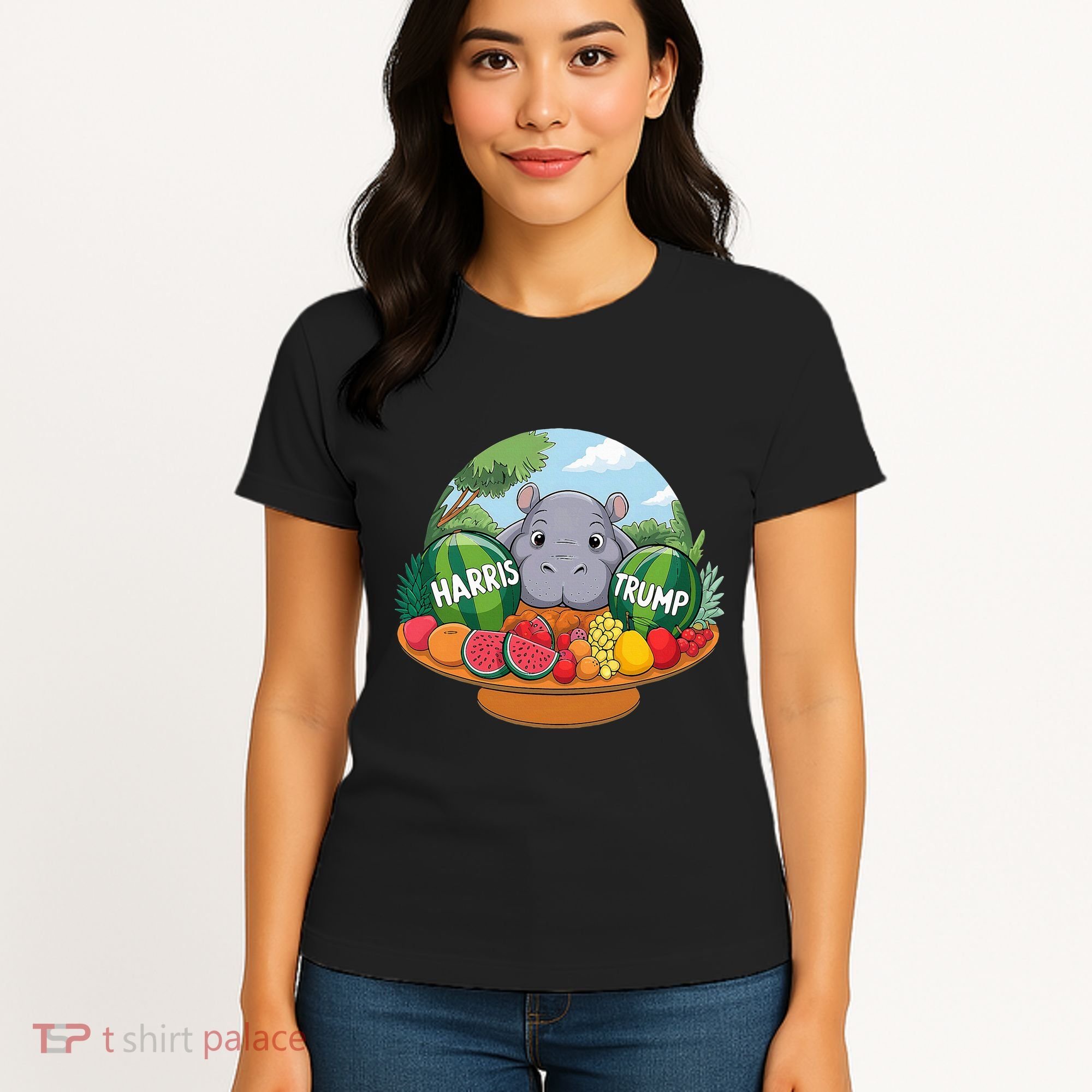 Moo Deng Predicts Donald Trump Will Win Us Election Women's T-Shirt