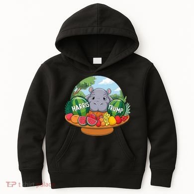 Moo Deng Predicts Donald Trump Will Win Us Election Kids Hoodie