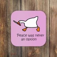Murder Duck Peace Was Never An Option Duck With Knife Coaster thumb 0