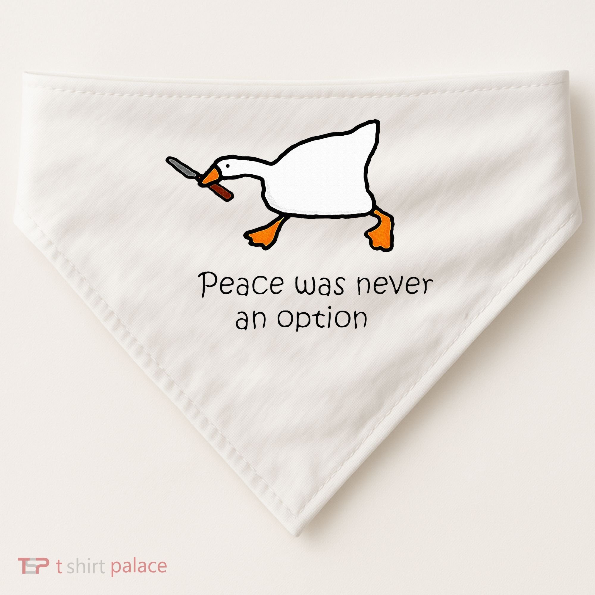 Murder Duck Peace Was Never An Option Duck With Knife USA-Made Doggie Bandana