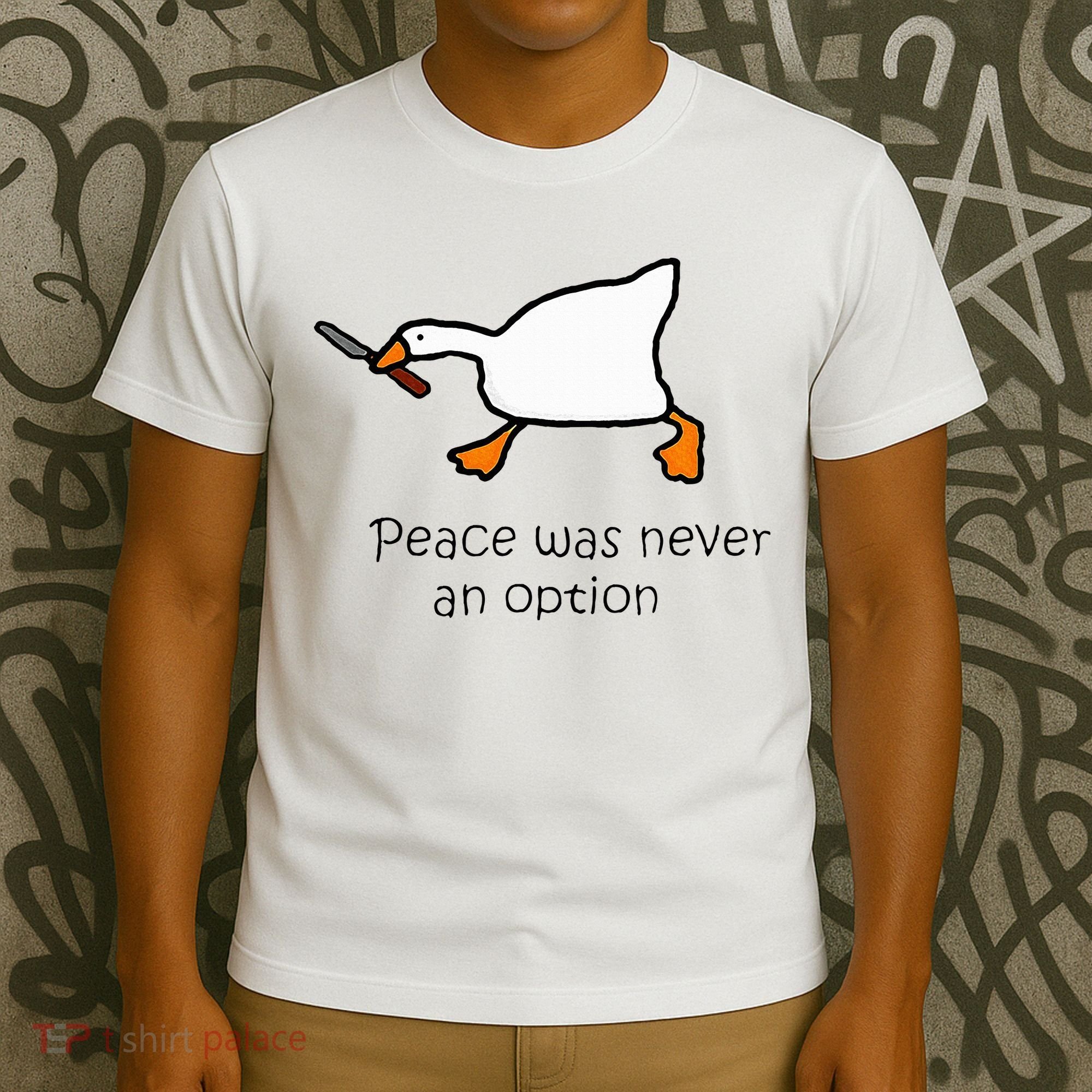 Murder Duck Peace Was Never An Option Duck With Knife T-Shirt