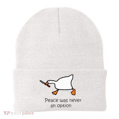 Murder Duck Peace Was Never An Option Duck With Knife Beanie