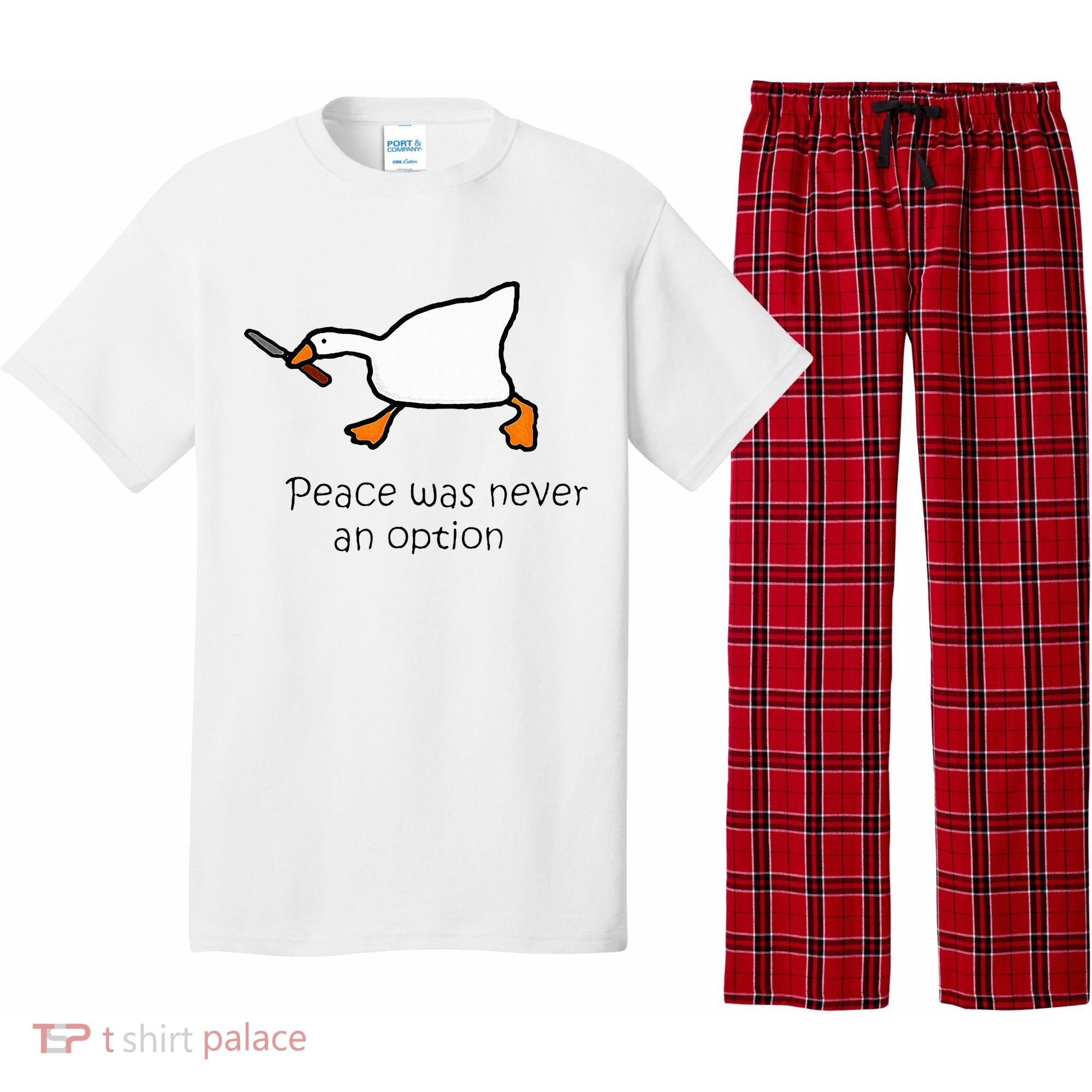 Murder Duck Peace Was Never An Option Duck With Knife Pajama Set