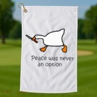 Murder Duck Peace Was Never An Option Duck With Knife Golf Towel thumb 1