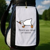 Murder Duck Peace Was Never An Option Duck With Knife Golf Towel thumb 2