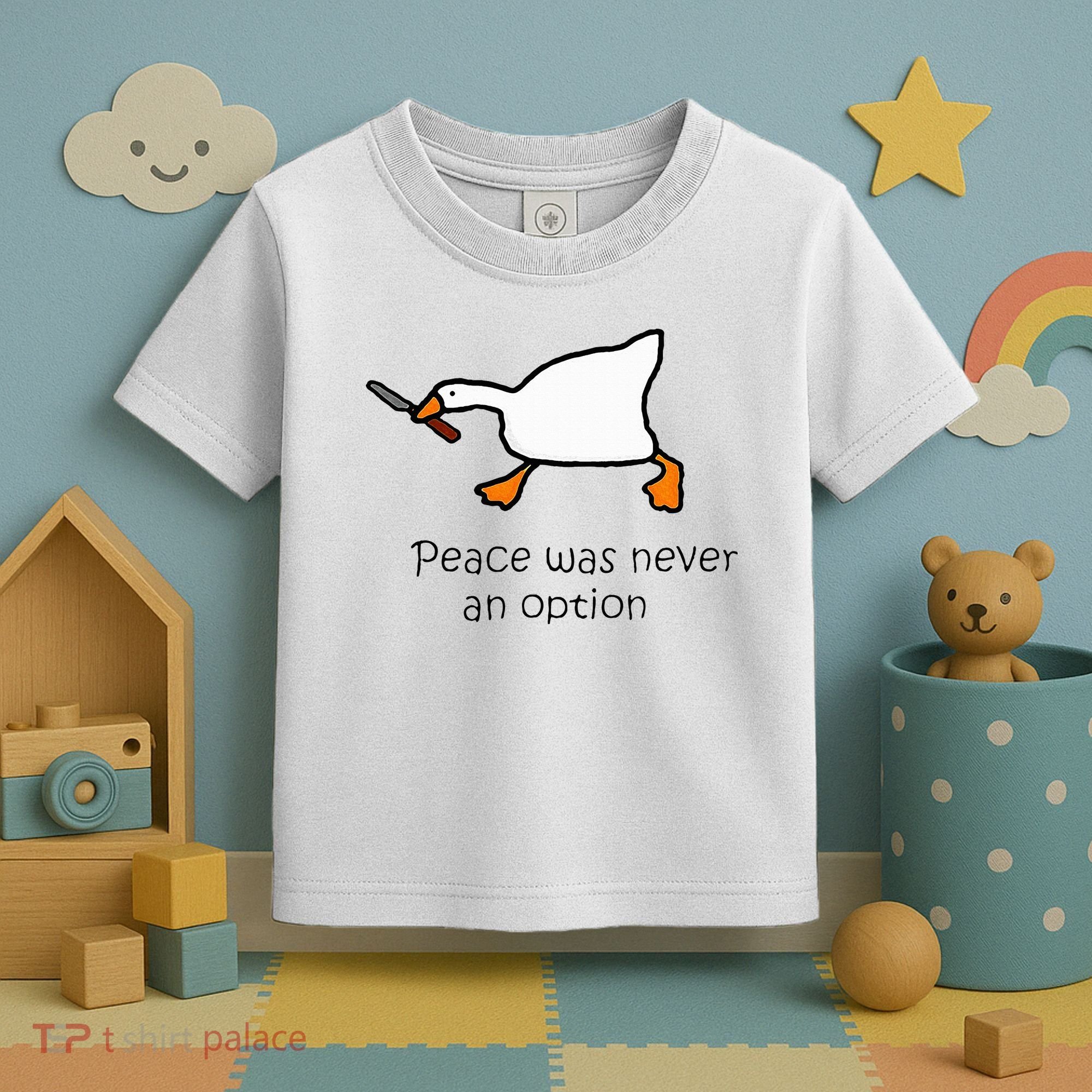 Murder Duck Peace Was Never An Option Duck With Knife Toddler T-Shirt
