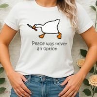 Murder Duck Peace Was Never An Option Duck With Knife Women's T-Shirt thumb 2
